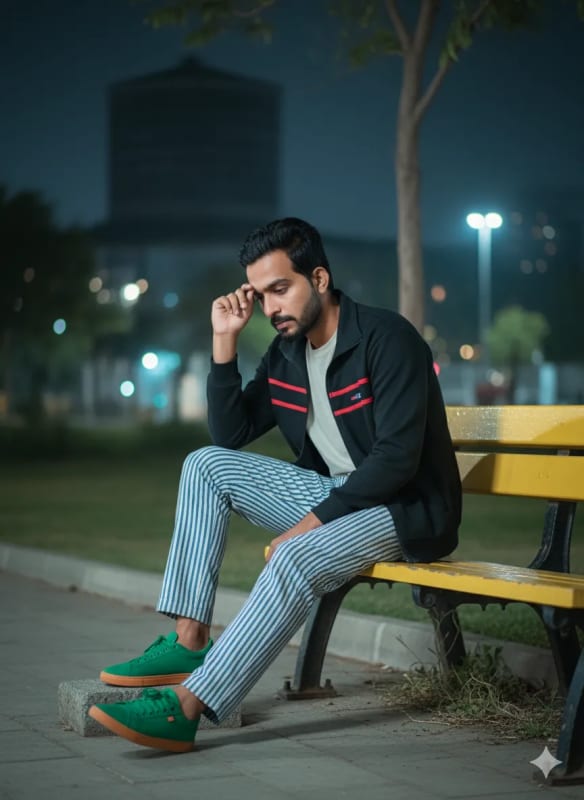 Moody Urban Night Portrait of a Young Man thumbnail 2