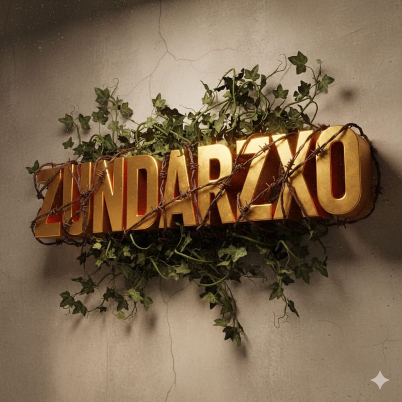 3D Gold Typography with Barbed Wire thumbnail 2