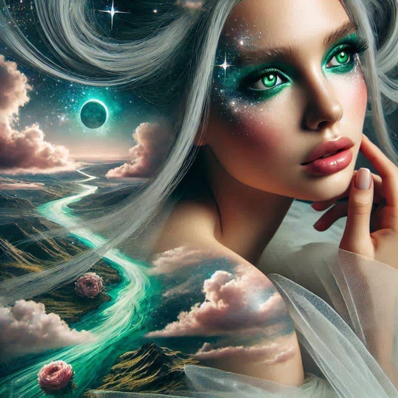 Surreal Fashion Photography: Ethereal Beauty in a Cosmic Dreamscape thumbnail 2