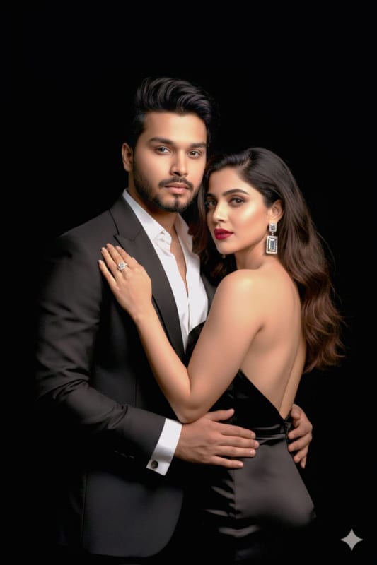 High Fashion Portrait of a Couple in Gucci Attire - view 1