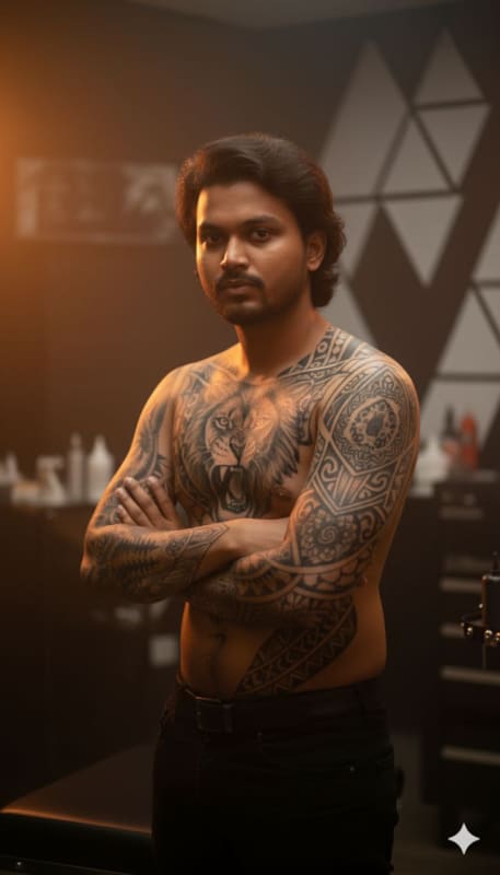 Hyper-Realistic Self-Portrait Back Tattoo thumbnail 4