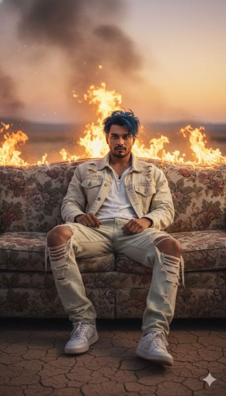 Desert Fire Editorial Fashion Portrait - view 1