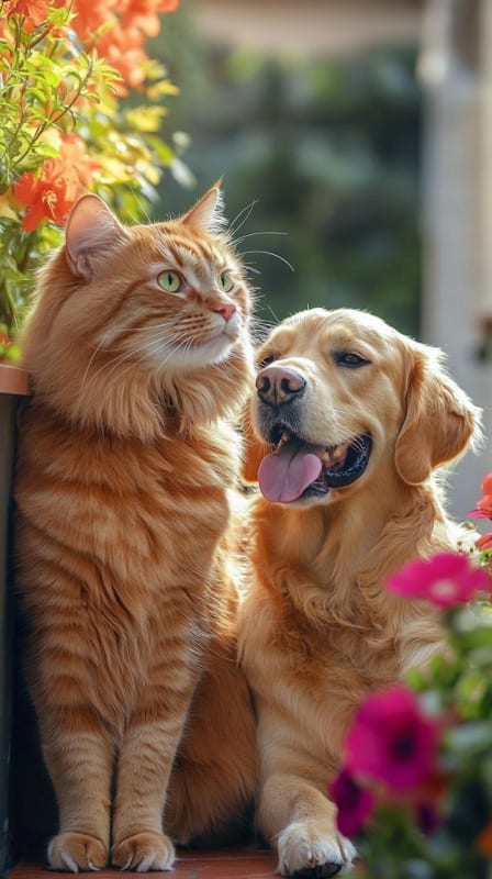Captivating Cat and Dog Portrait: A Heartwarming Bond thumbnail 2