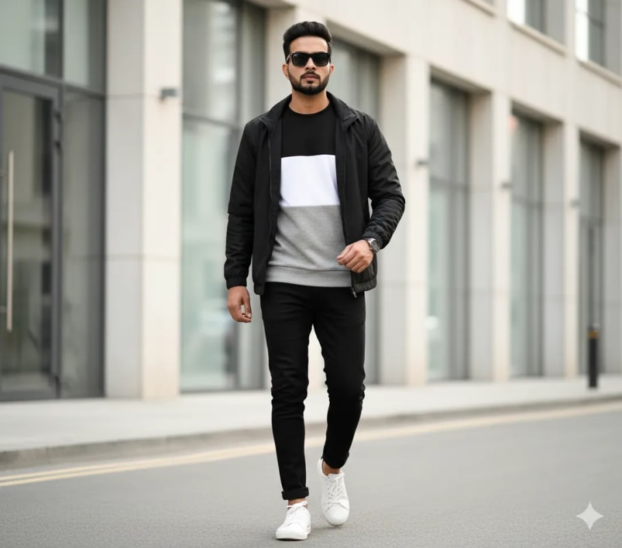 Stylish Young Man in Urban Street: Fashion Photography Prompt - view 1