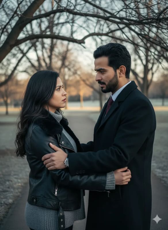 Emotional Outdoor Moment: Man and Woman in Dramatic Scene thumbnail 2