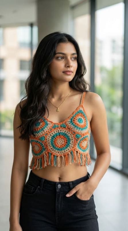 Boho Chic Crochet Top Portrait thumbnail 2