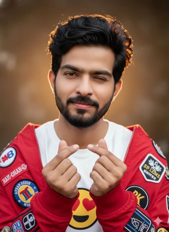 Edgy Young Man Portrait with Playful Attitude thumbnail 3