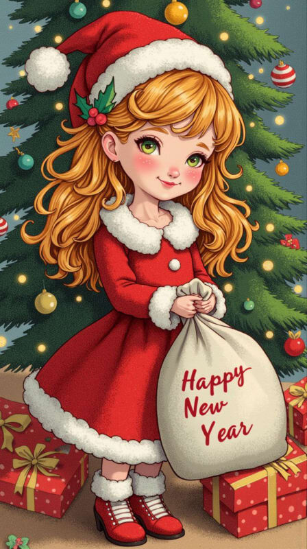 Festive Santa Cat Illustration: Whimsical Holiday Art thumbnail 2