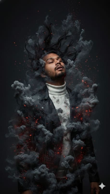 Surreal Smoke Disintegration Portrait thumbnail 2