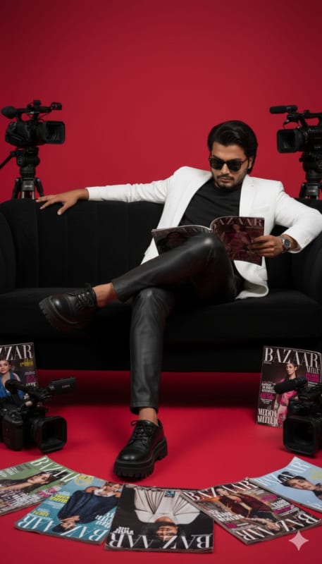 High-Fashion Red Background Editorial thumbnail 2