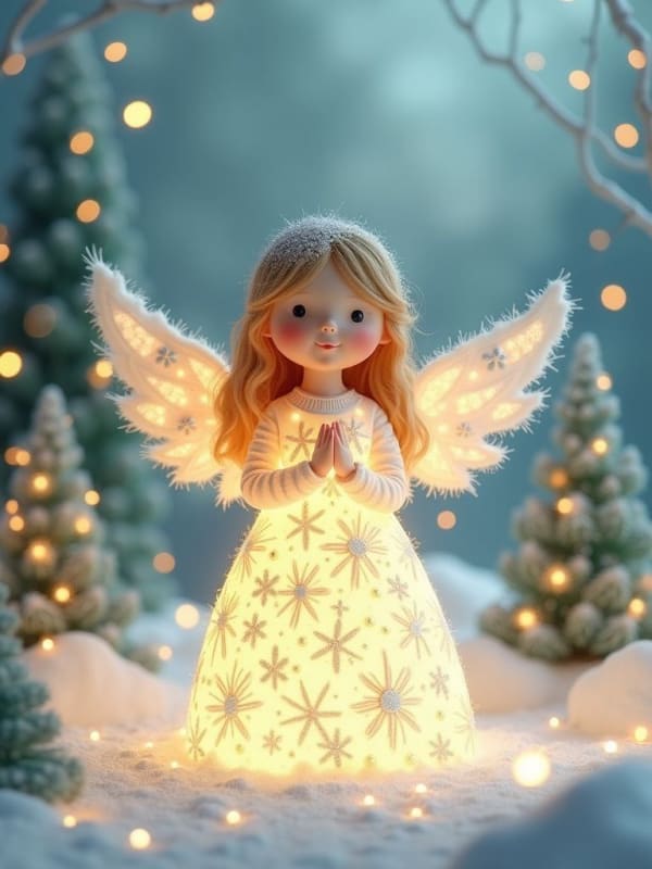 Ethereal Christmas Angel Illustration: A Dreamy AI Prompt thumbnail 3