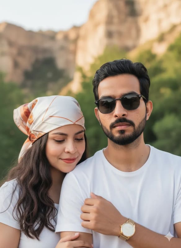 Intimate Couple Portrait in Nature: Serene and Peaceful thumbnail 2