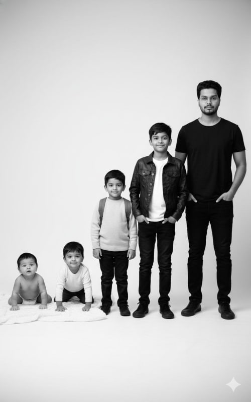 Realistic Photo Evolution: From Infant to Adult - view 1