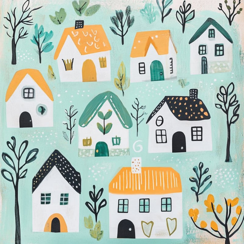Whimsical 2D House Illustration: Charming & Playful Art thumbnail 2