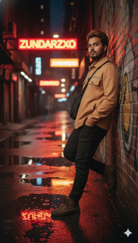 Urban Neon Night Fashion Portrait thumbnail 2