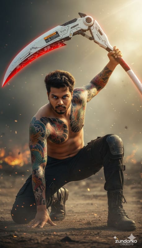 Cyber-Scythe Irezumi Warrior thumbnail 2