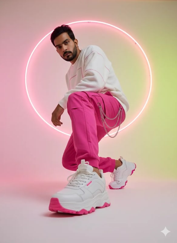 Futuristic Fashion: Neon Pink and Streetwear Photography thumbnail 2