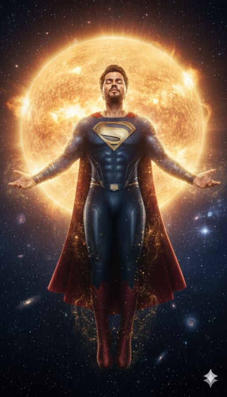 Battle-Worn Electric Superhero Portrait - view 1