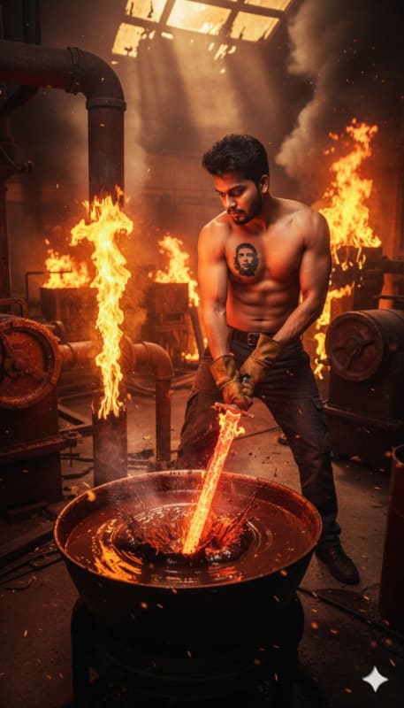 Cinematic Industrial Forge Portrait thumbnail 2