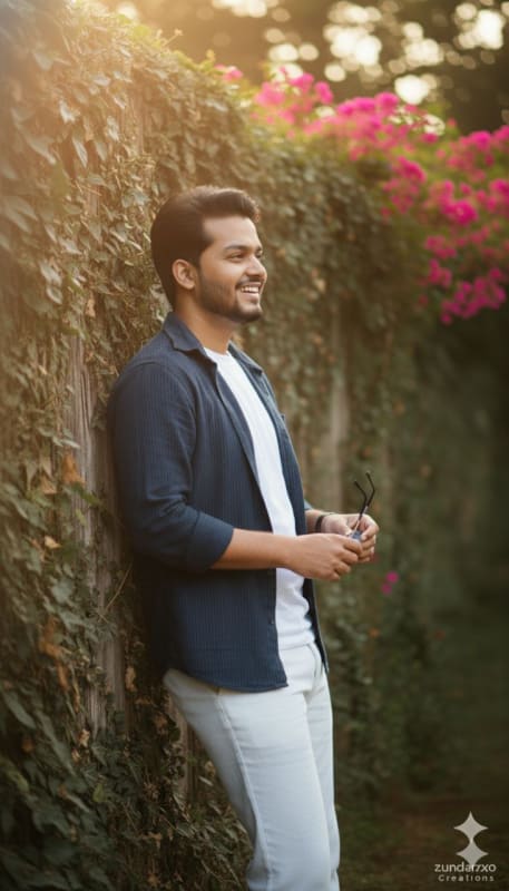 Stylish Golden Hour Garden Portrait thumbnail 2