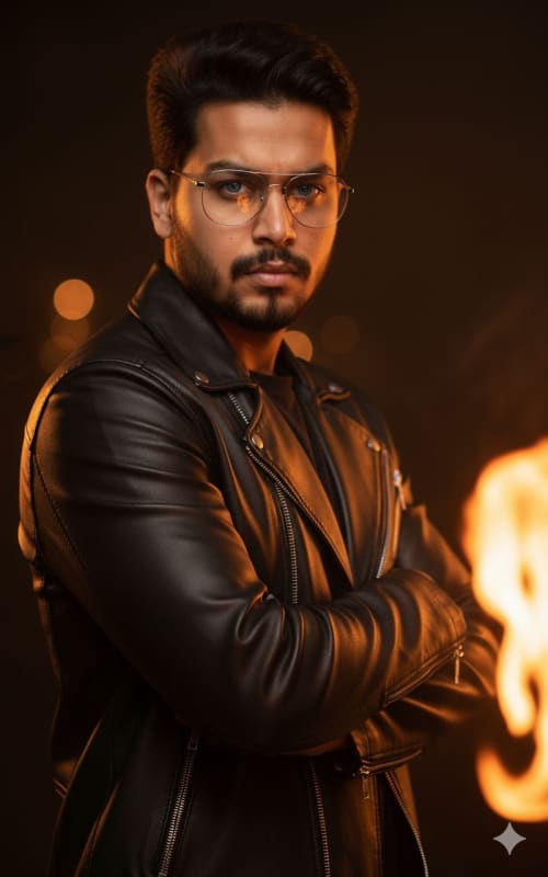 Intense Firelight Portrait: Hyper-Realistic AI Prompt thumbnail 3