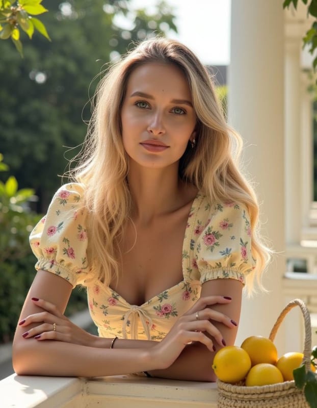 Golden Hour Elegance: Fashion Portrait with Vintage Charm thumbnail 2