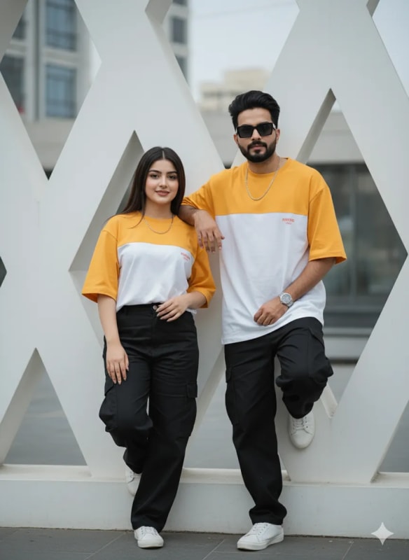 Stylish Couple Portrait: Ultra-Realistic 16k Fashion Photography - view 1