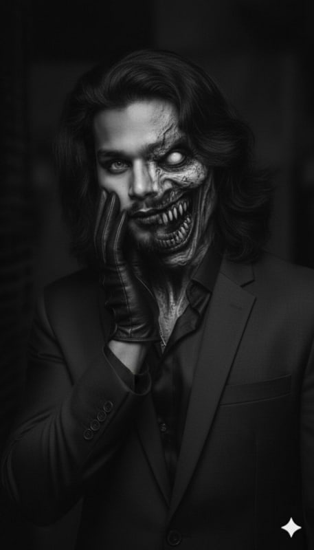 Surreal Horror Dual-Face Editorial Portrait thumbnail 3