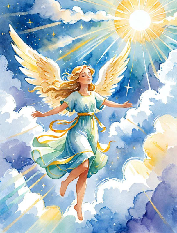 Celestial Angel with Shimmering Wings AI Art Prompt thumbnail 4