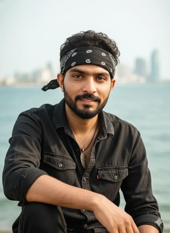 Seaside Portrait of Young Man with Bandana thumbnail 2