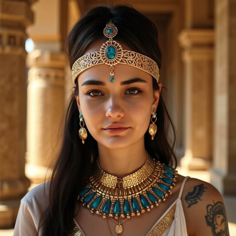 Regal Egyptian Woman Portrait: AI Art Prompt thumbnail 2