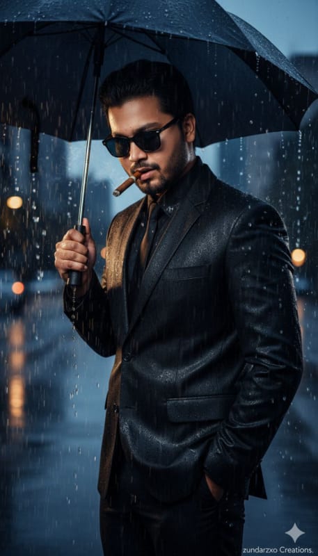 Cinematic Noir Rain Portrait thumbnail 2