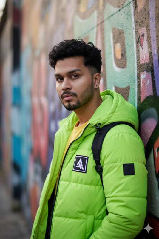 Neon Streetwear Portrait: AI Photography Prompt - view 1