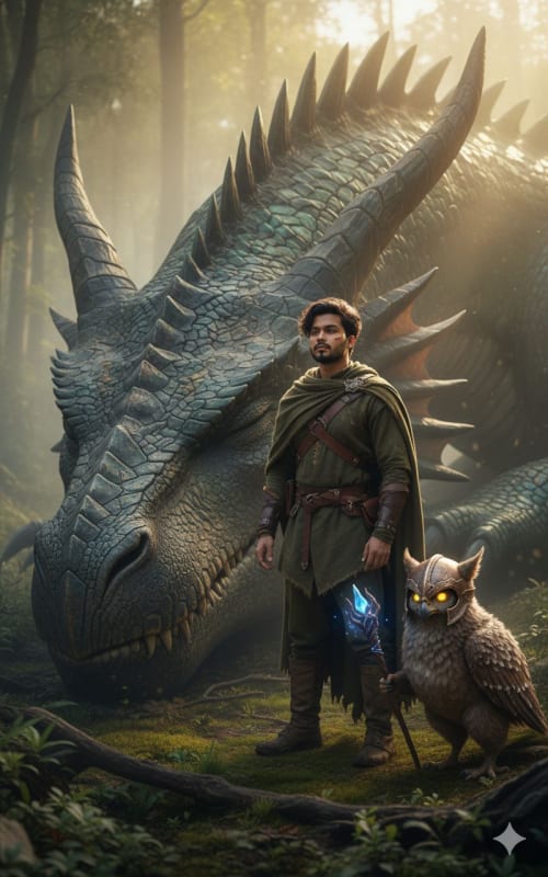 Epic Indonesian Traveler and Dragon Encounter: Realistic Photography thumbnail 2