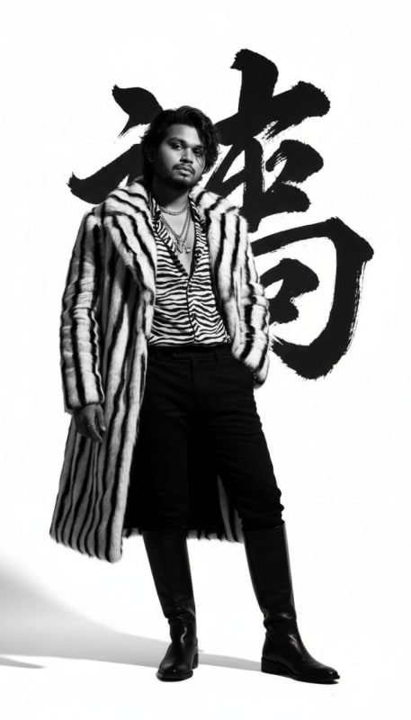 Monochrome Striped Fur Editorial thumbnail 2
