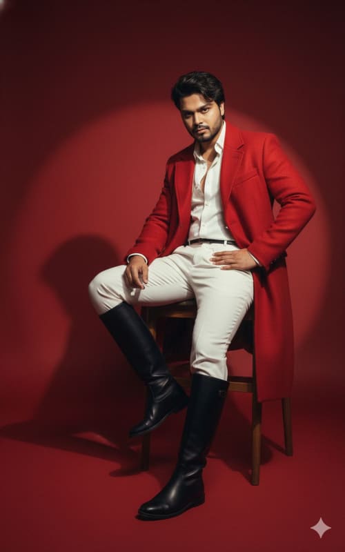 Editorial Portrait of Male Model in Riding Boots thumbnail 2
