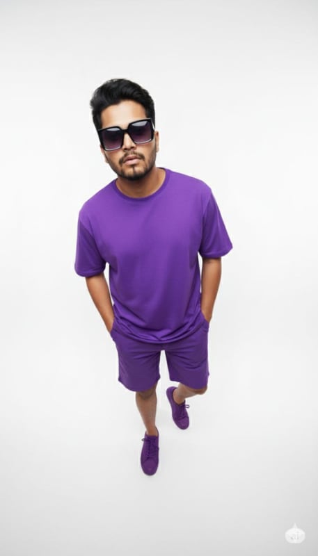 High-Angle Streetwear Portrait on Yellow - view 1