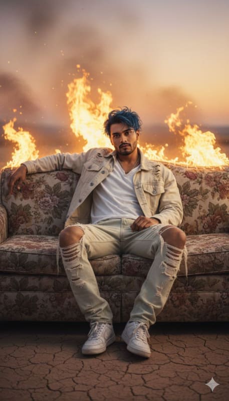 Desert Fire Editorial Fashion Portrait thumbnail 2