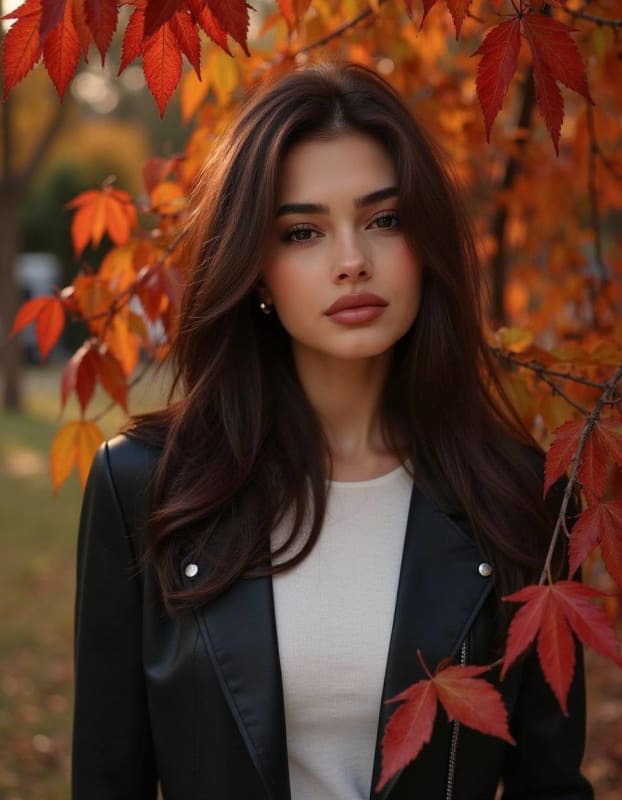 Autumn Portrait of a Mysterious Woman: 8K Ultra-Realism thumbnail 2