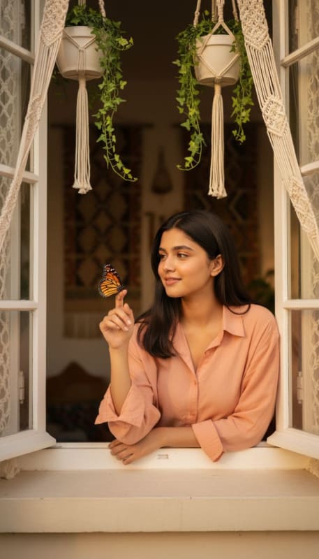 Golden Hour Boho Butterfly Portrait thumbnail 2