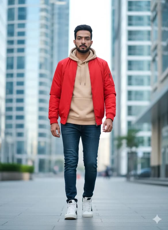 Urban Streetwear Portrait: Confident Man in Cityscape - view 1