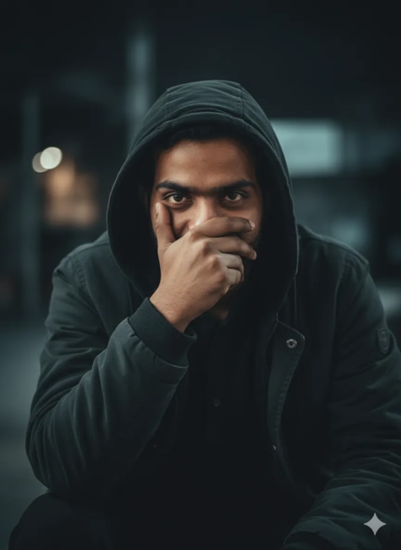 Mysterious Hooded Man Portrait with Soft Lighting thumbnail 2