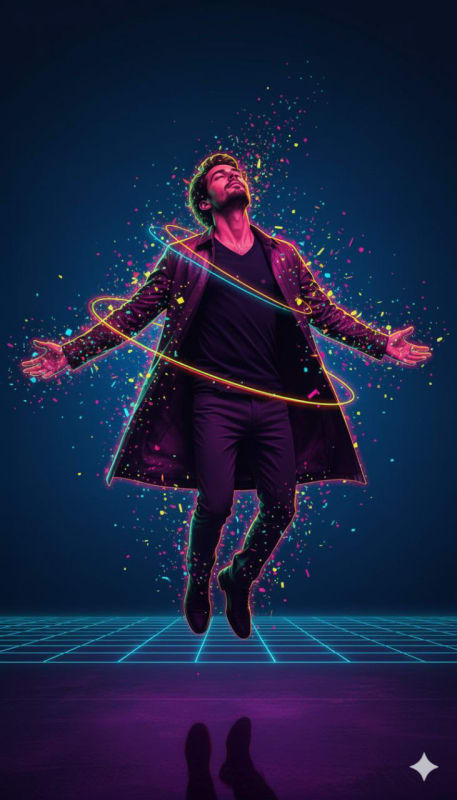 Neon Synthwave Disintegration Portrait thumbnail 3