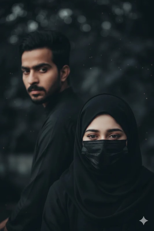 Emotional Portrait: Girl in Hijab with Moody Lighting - view 1
