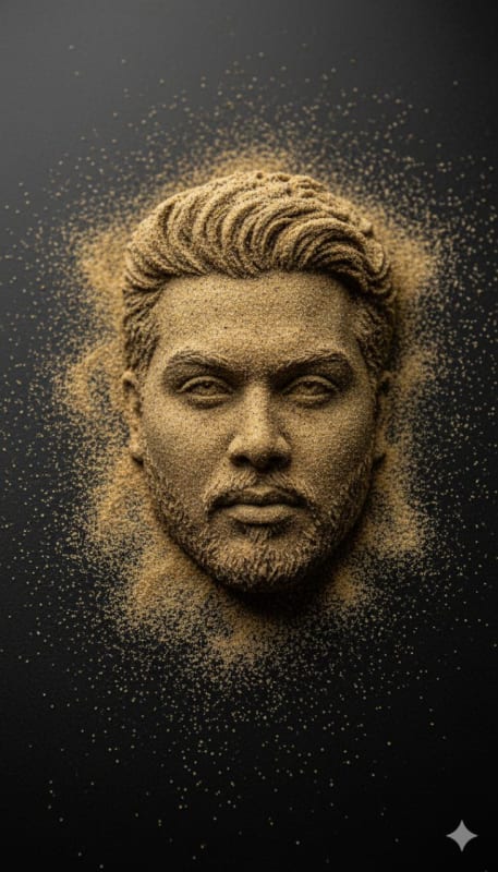 Golden Sand Relief Portrait - view 1