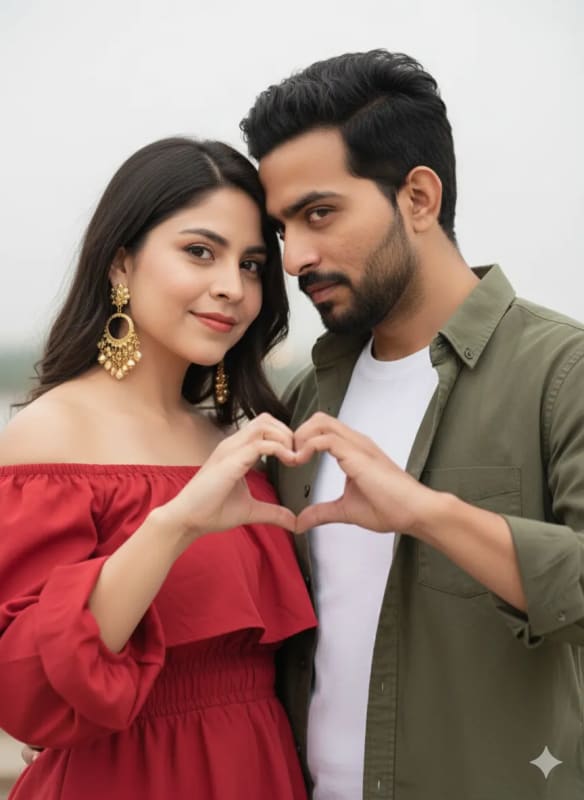Romantic Couple Heart Hands Portrait Photography - view 1