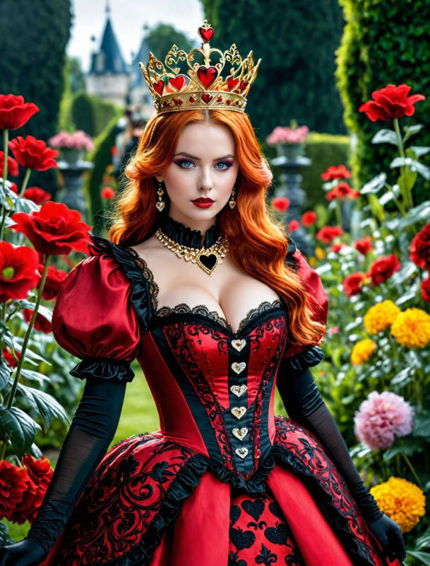 Red Queen from Alice in Wonderland: AI Generated Image - view 1