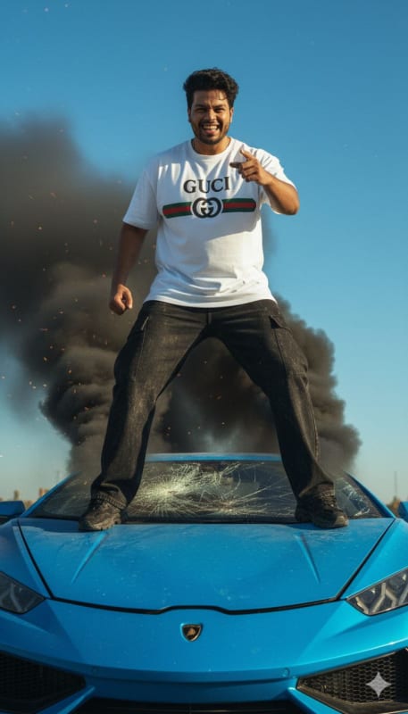 Wrecked Lamborghini Fashion Editorial - view 1