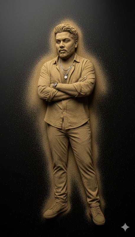 Golden Sand Relief Portrait thumbnail 3