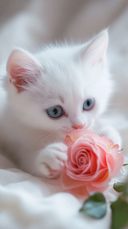 Kitten and Rose Hyperrealistic Pet Portrait thumbnail 6